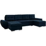 Narożnik UMBRIA U - uniwersalny - ciemnoniebieski, welwet