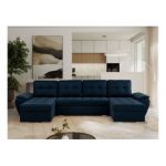 Narożnik UMBRIA U - uniwersalny - ciemnoniebieski, welwet