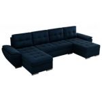 Narożnik UMBRIA U - uniwersalny - ciemnoniebieski, welwet