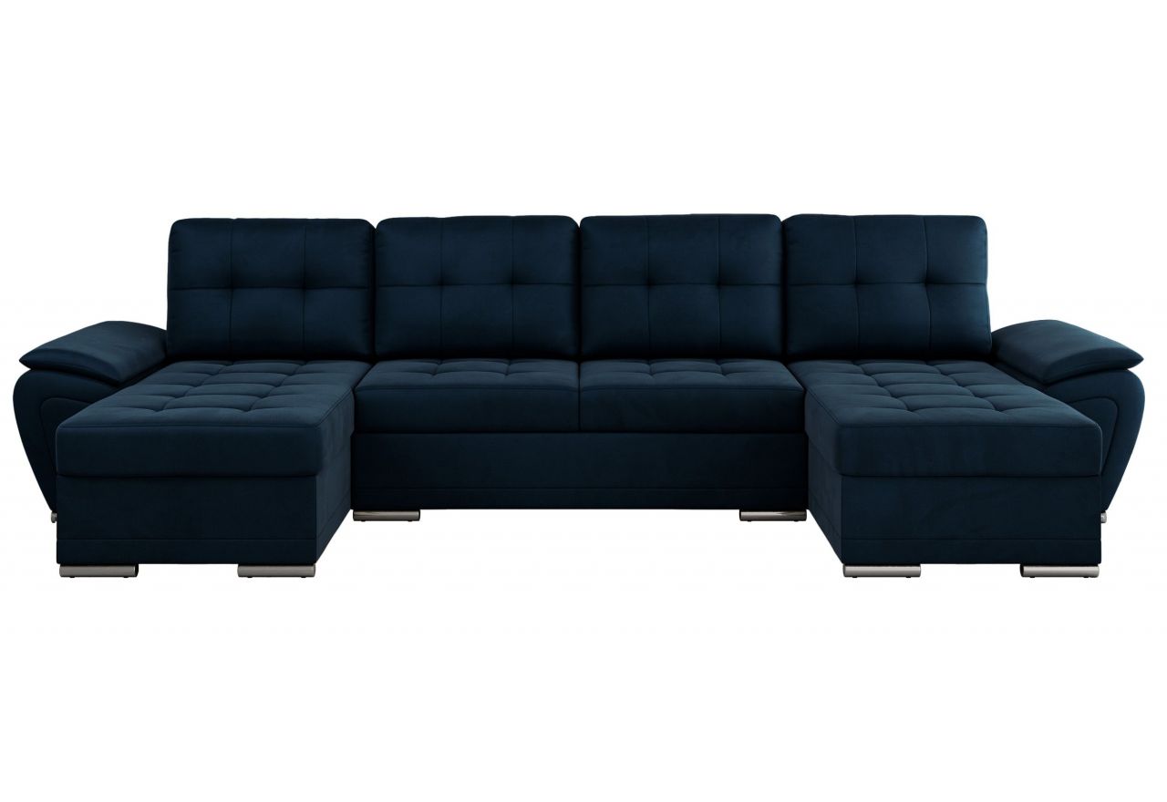 Narożnik UMBRIA U - uniwersalny - ciemnoniebieski, welwet