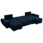 Narożnik UMBRIA U - uniwersalny - ciemnoniebieski, welwet