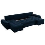 Narożnik UMBRIA U - uniwersalny - ciemnoniebieski, welwet