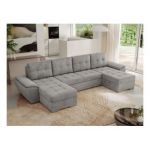 Narożnik UMBRIA U - uniwersalny - jasnoszary, welwet