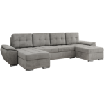 Narożnik UMBRIA U - uniwersalny - jasnoszary, welwet