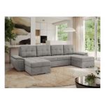 Narożnik UMBRIA U - uniwersalny - jasnoszary, welwet