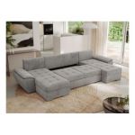 Narożnik UMBRIA U - uniwersalny - jasnoszary, welwet