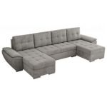 Narożnik UMBRIA U - uniwersalny - jasnoszary, welwet