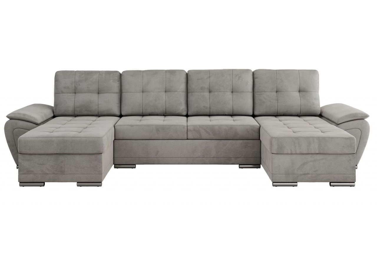 Narożnik UMBRIA U - uniwersalny - jasnoszary, welwet