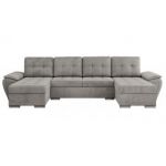 Narożnik UMBRIA U - uniwersalny - jasnoszary, welwet