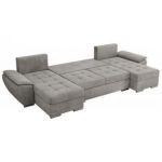 Narożnik UMBRIA U - uniwersalny - jasnoszary, welwet