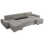 Narożnik UMBRIA U - uniwersalny - jasnoszary, welwet