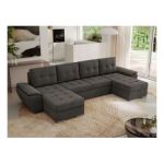 Narożnik UMBRIA U - uniwersalny - ciemnoszary, welwet