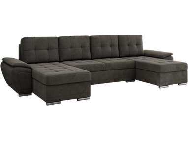 Narożnik UMBRIA U - uniwersalny - ciemnoszary, welwet