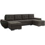 Narożnik UMBRIA U - uniwersalny - ciemnoszary, welwet