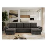 Narożnik UMBRIA U - uniwersalny - ciemnoszary, welwet