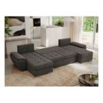 Narożnik UMBRIA U - uniwersalny - ciemnoszary, welwet