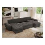 Narożnik UMBRIA U - uniwersalny - ciemnoszary, welwet