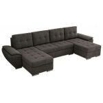 Narożnik UMBRIA U - uniwersalny - ciemnoszary, welwet