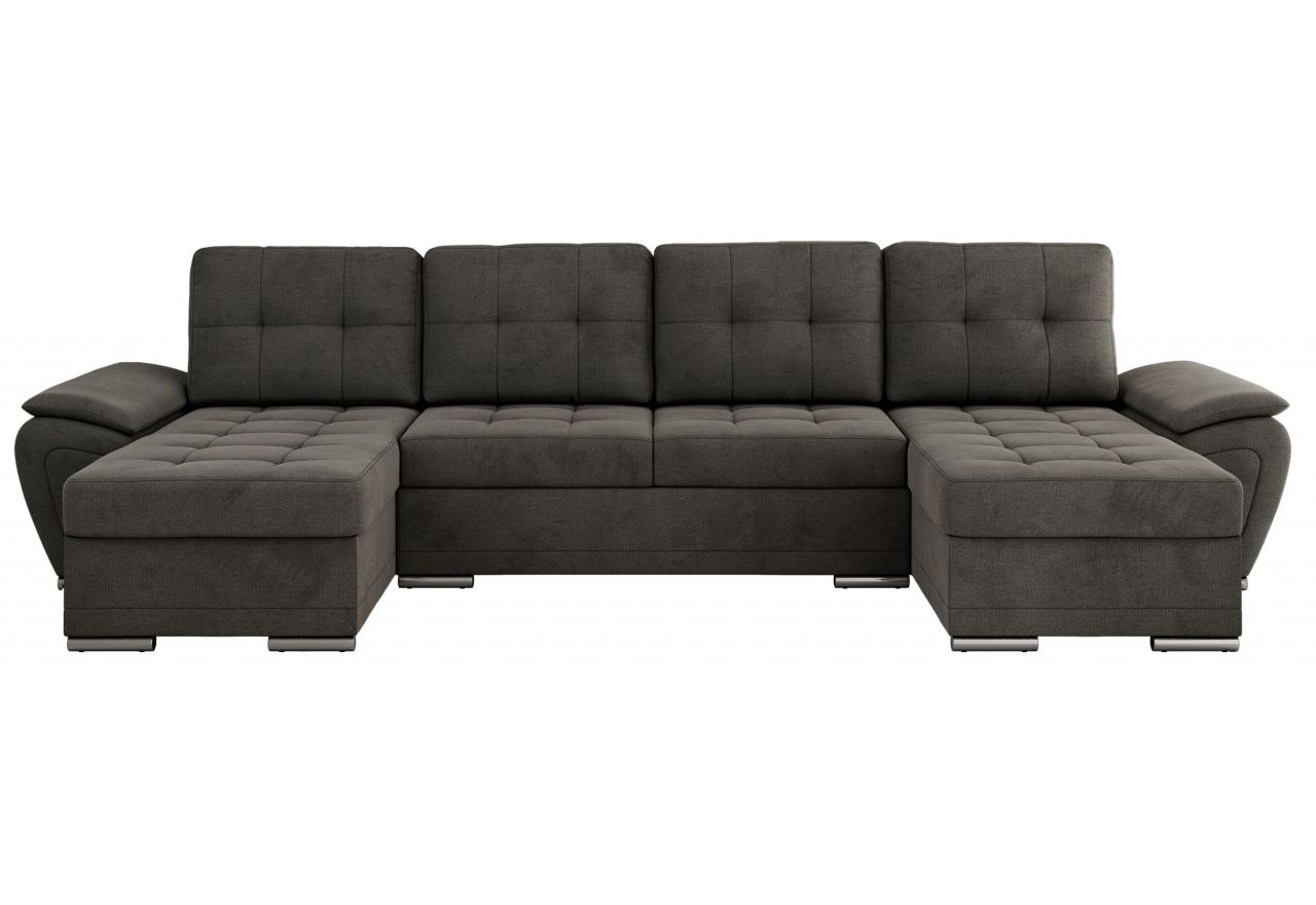 Narożnik UMBRIA U - uniwersalny - ciemnoszary, welwet