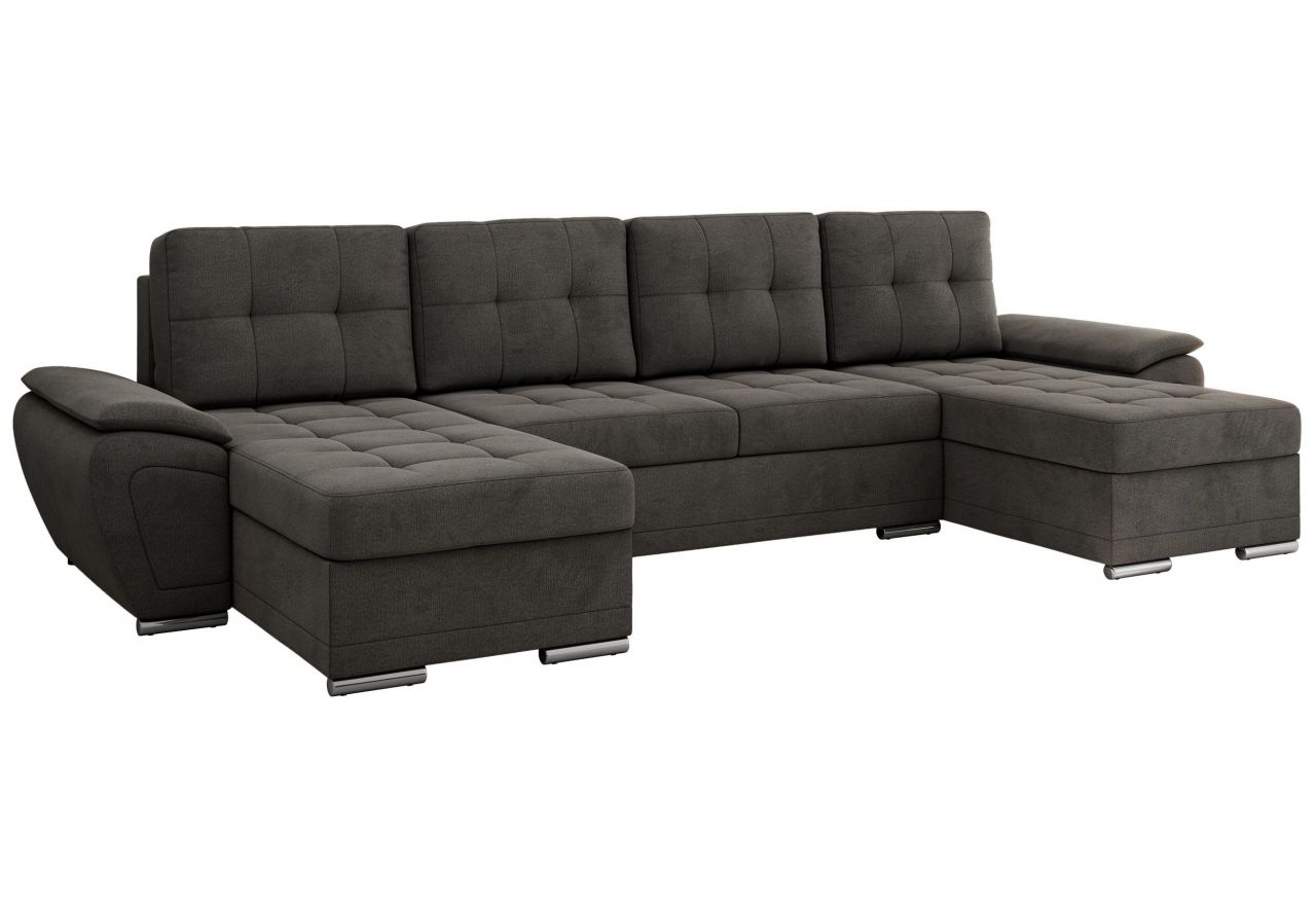 Narożnik UMBRIA U - uniwersalny - ciemnoszary, welwet