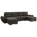 Narożnik UMBRIA U - uniwersalny - ciemnoszary, welwet