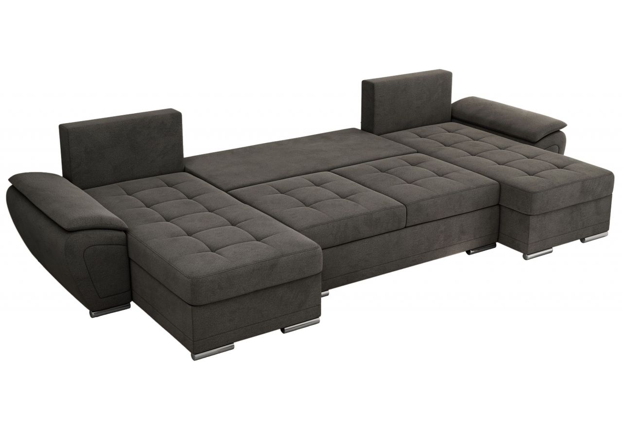 Narożnik UMBRIA U - uniwersalny - ciemnoszary, welwet