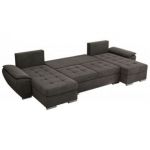 Narożnik UMBRIA U - uniwersalny - ciemnoszary, welwet