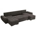 Narożnik UMBRIA U - uniwersalny - ciemnoszary, welwet