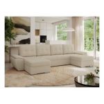 Narożnik UMBRIA U - uniwersalny - kremowy, boucle