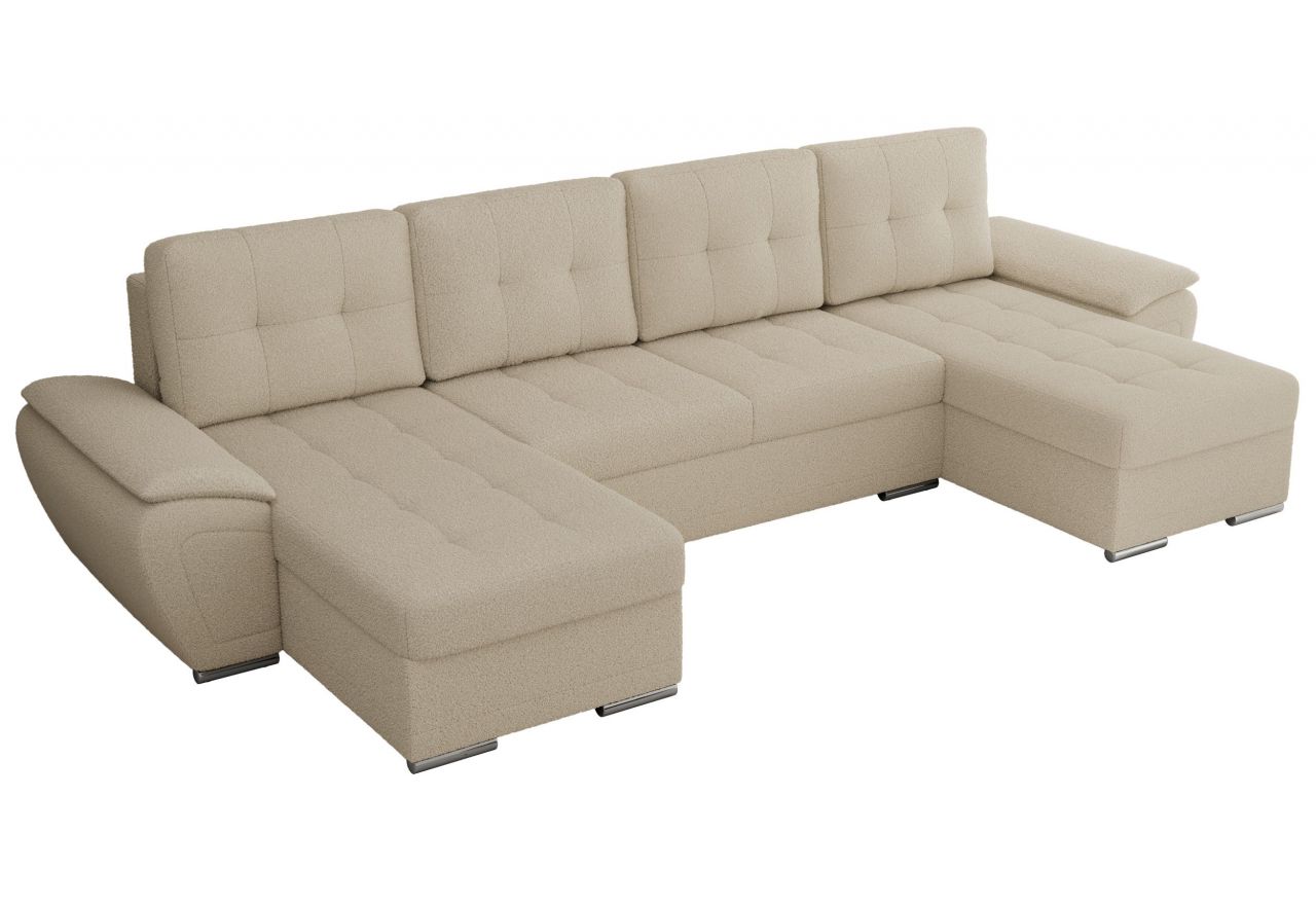 Narożnik UMBRIA U - uniwersalny - kremowy, boucle