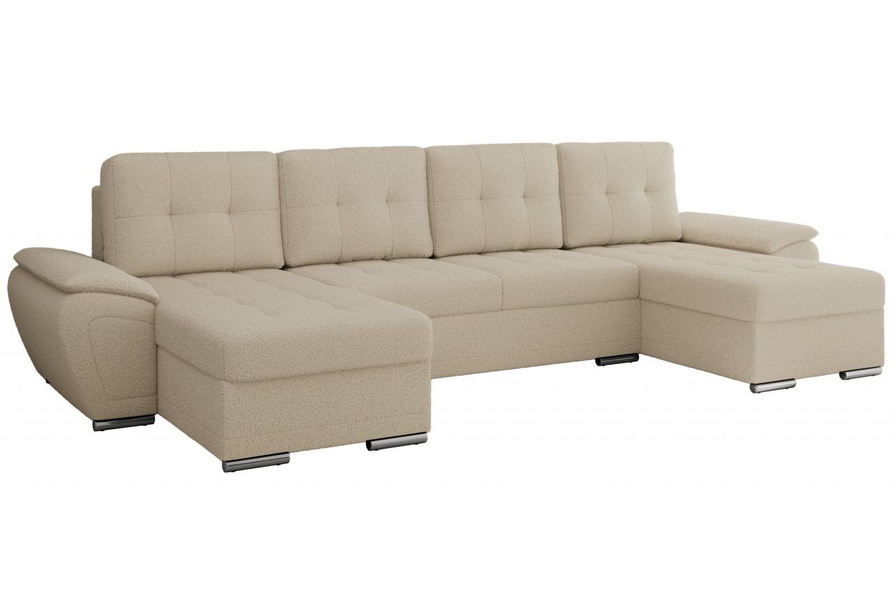 Narożnik UMBRIA U - uniwersalny - kremowy, boucle