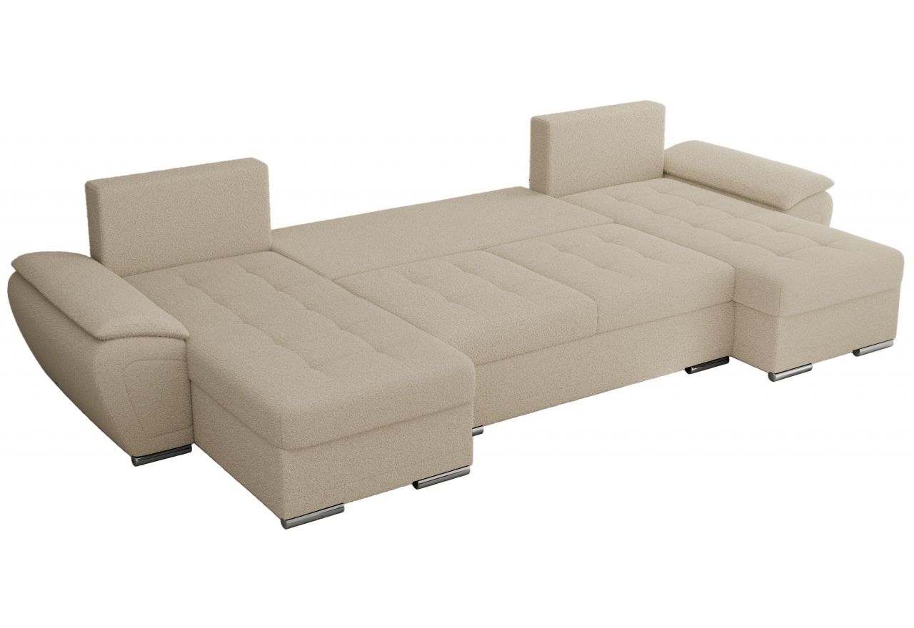 Narożnik UMBRIA U - uniwersalny - kremowy, boucle