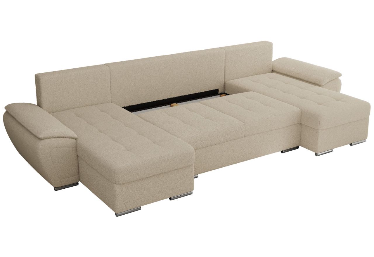 Narożnik UMBRIA U - uniwersalny - kremowy, boucle