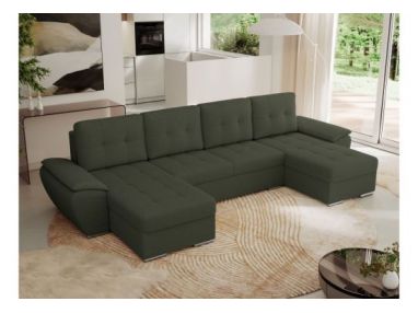 Narożnik UMBRIA U - uniwersalny - zielony, boucle