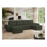 Narożnik UMBRIA U - uniwersalny - zielony, boucle