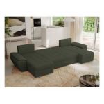 Narożnik UMBRIA U - uniwersalny - zielony, boucle