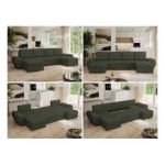 Narożnik UMBRIA U - uniwersalny - zielony, boucle