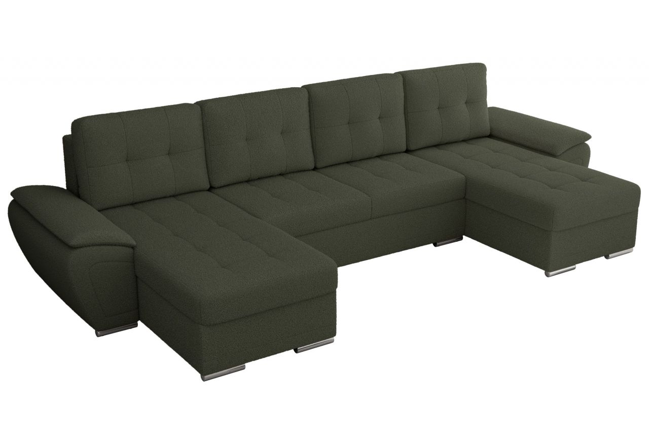 Narożnik UMBRIA U - uniwersalny - zielony, boucle