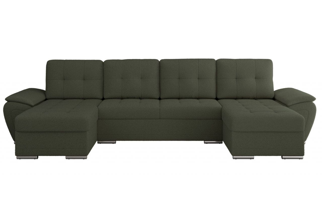 Narożnik UMBRIA U - uniwersalny - zielony, boucle