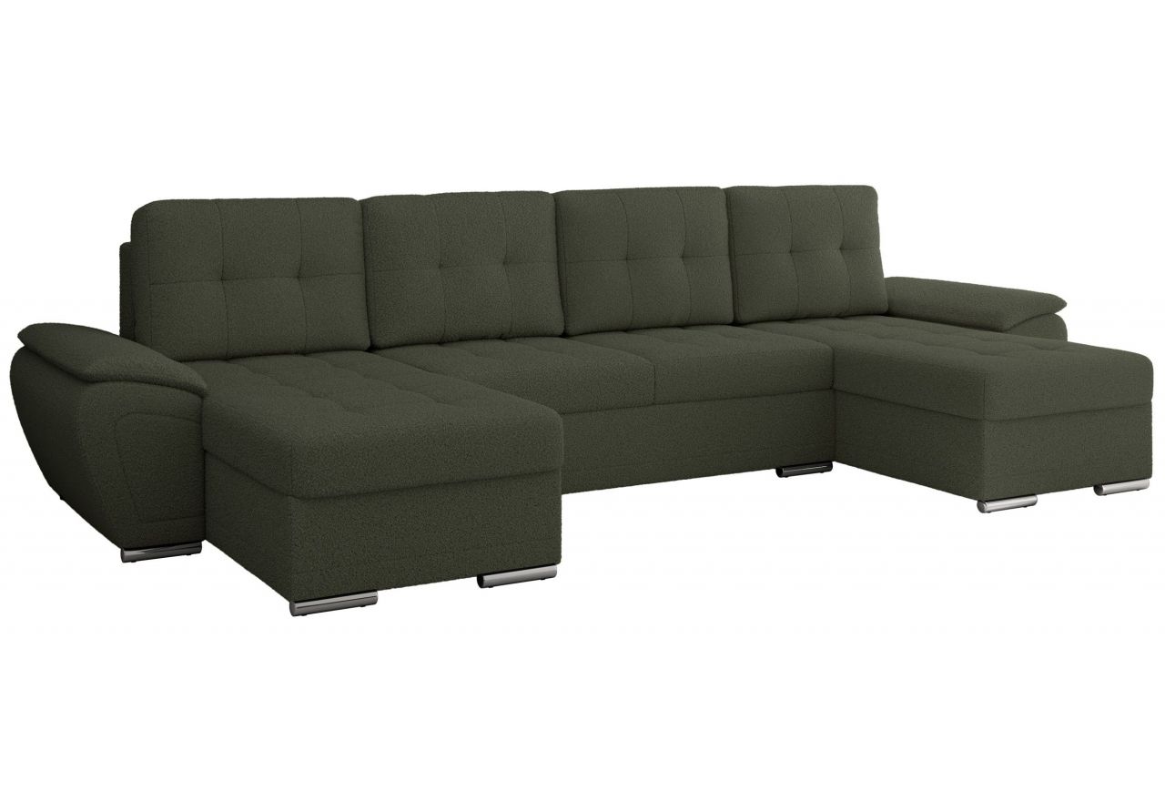 Narożnik UMBRIA U - uniwersalny - zielony, boucle