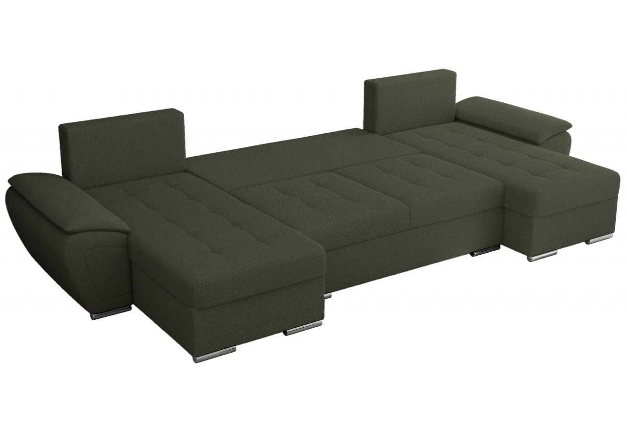 Narożnik UMBRIA U - uniwersalny - zielony, boucle