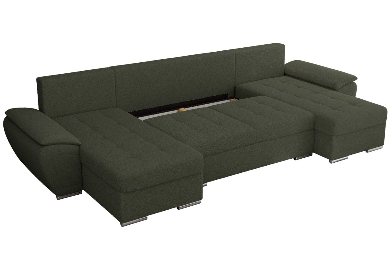 Narożnik UMBRIA U - uniwersalny - zielony, boucle