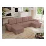 Narożnik UMBRIA U - uniwersalny - różowy, boucle