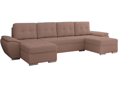 Narożnik UMBRIA U - uniwersalny - różowy, boucle