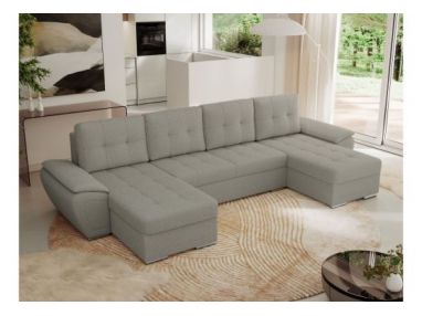 Narożnik UMBRIA U - uniwersalny - jasnoszary, boucle