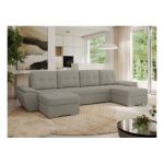 Narożnik UMBRIA U - uniwersalny - jasnoszary, boucle