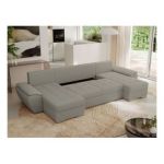 Narożnik UMBRIA U - uniwersalny - jasnoszary, boucle