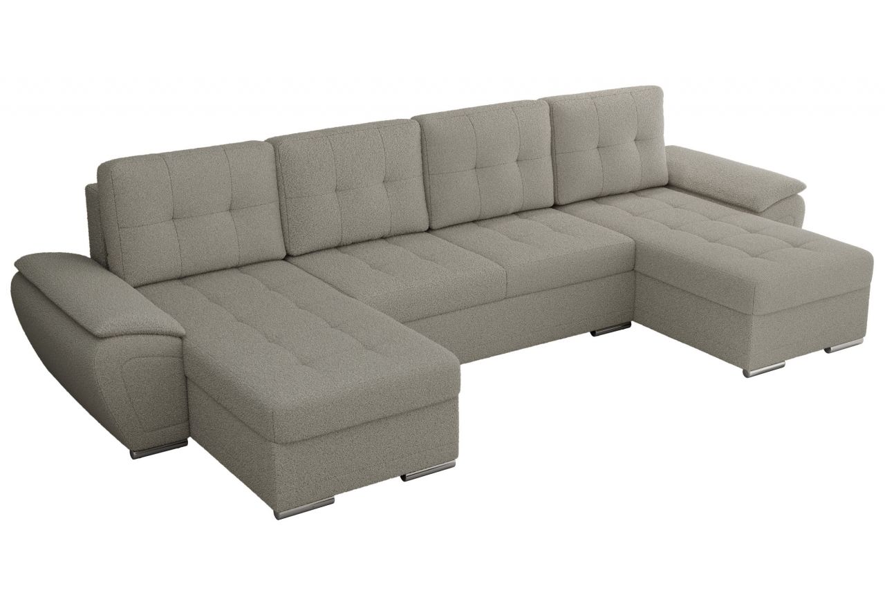 Narożnik UMBRIA U - uniwersalny - jasnoszary, boucle