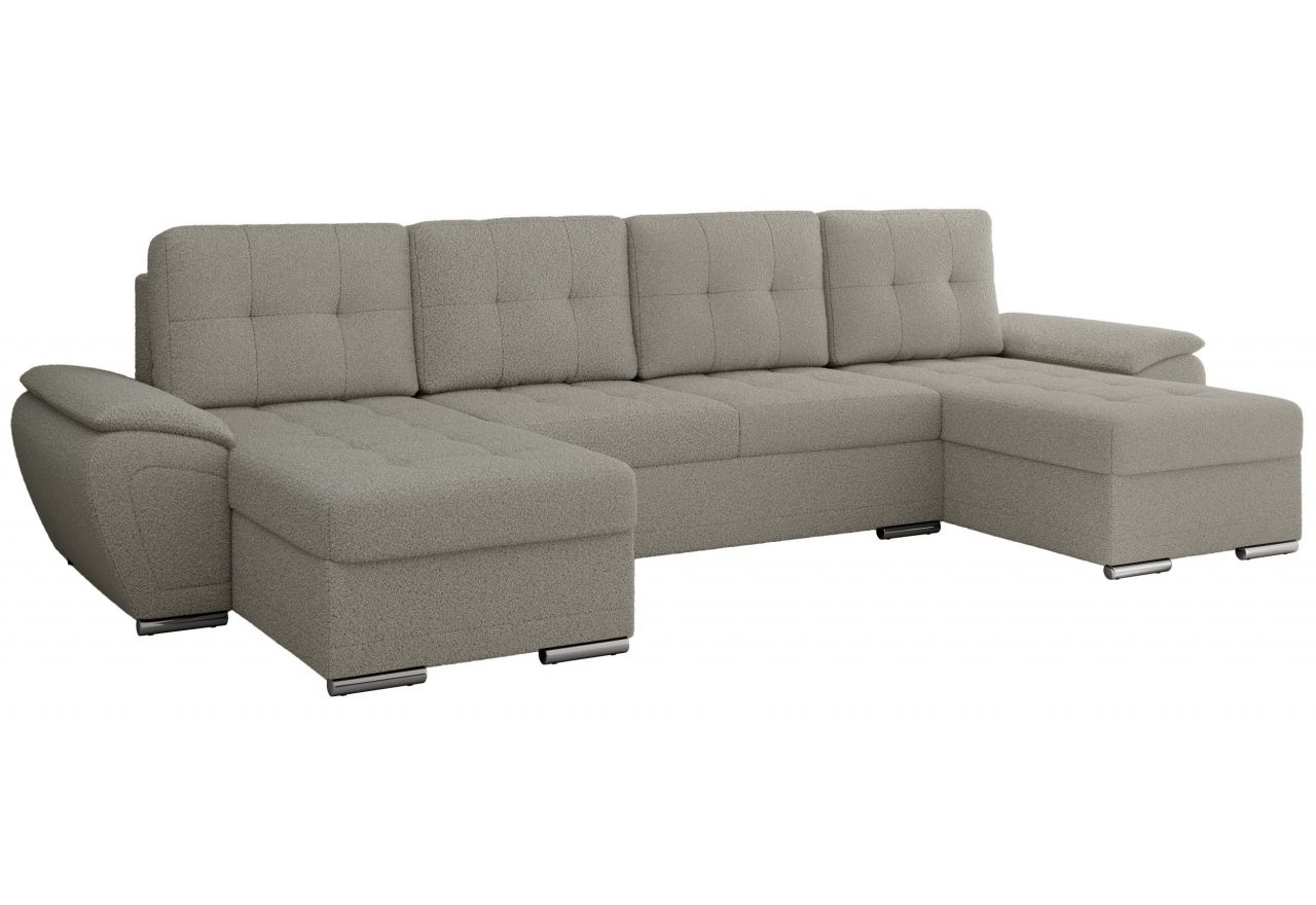 Narożnik UMBRIA U - uniwersalny - jasnoszary, boucle