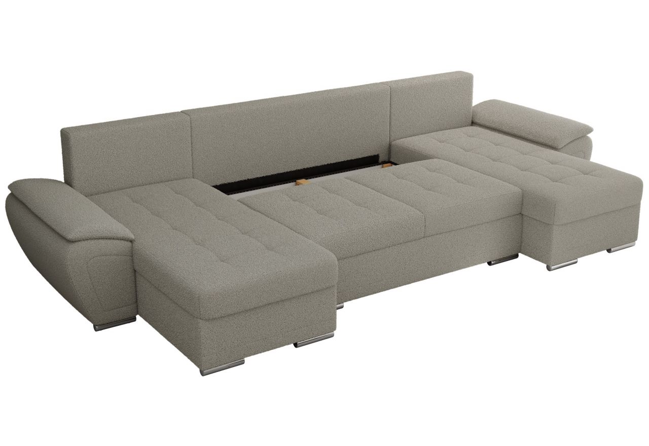 Narożnik UMBRIA U - uniwersalny - jasnoszary, boucle